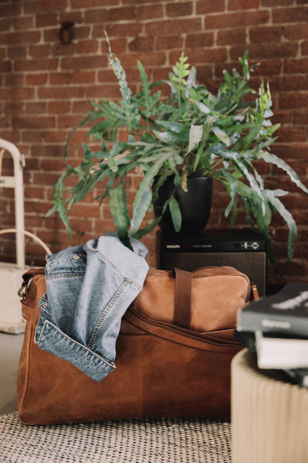 Weekendtas Milo leer cognac afbeelding 6