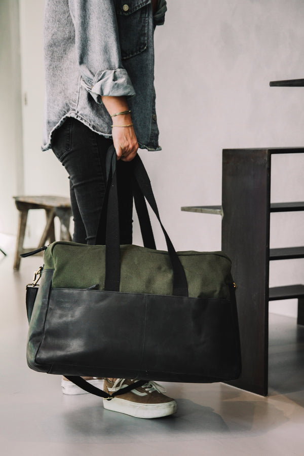 Weekendtas Milo leer groen afbeelding 12