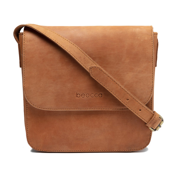 Leren Schoudertas Niba cognac afbeelding 2