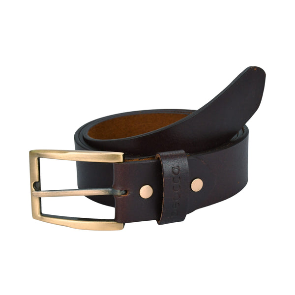 Leren heren riem Oden opgerold