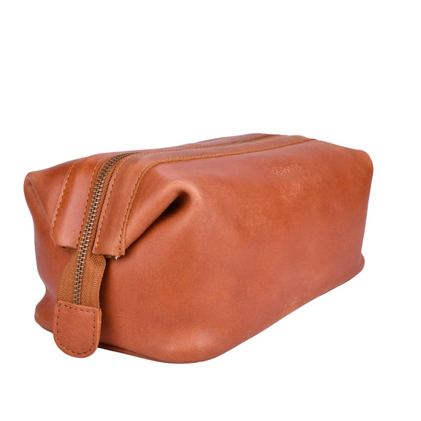 Leren toilettas Miles schuin