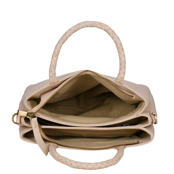 Leren mid-size handtas Beau binnenkant