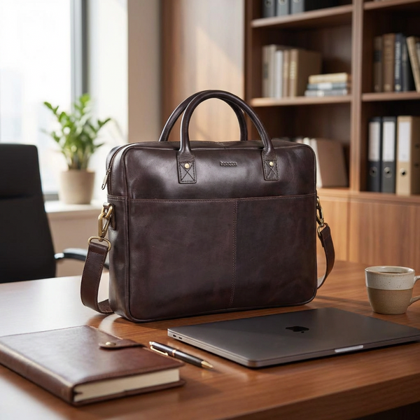 Sacoche pour ordinateur portable en cuir Mason 15"