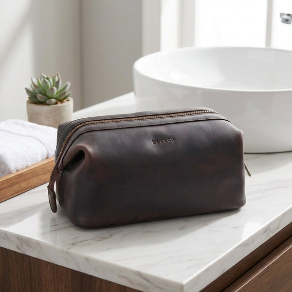 Trousse de toilette en cuir Miles